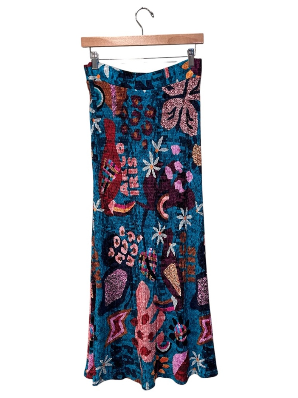 Farm Rio Anthropologie Gabriela Knit Maxi Skirt Tropical Boho Stretch small - Picture 3 of 4